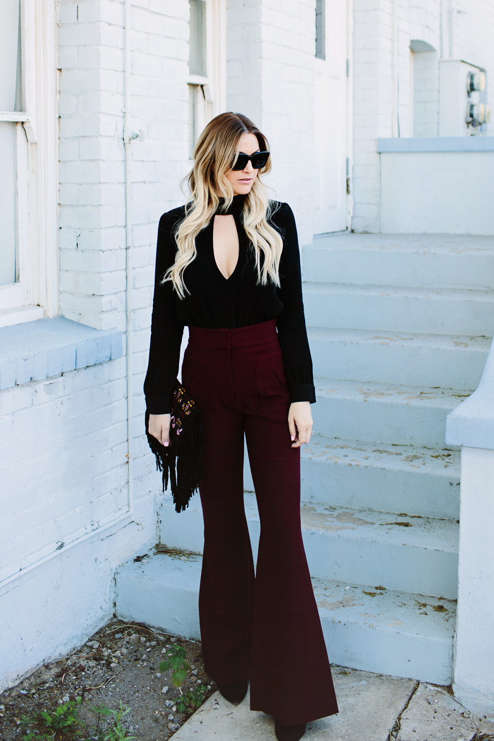 High Waisted Flared Pants - Dash of Darling