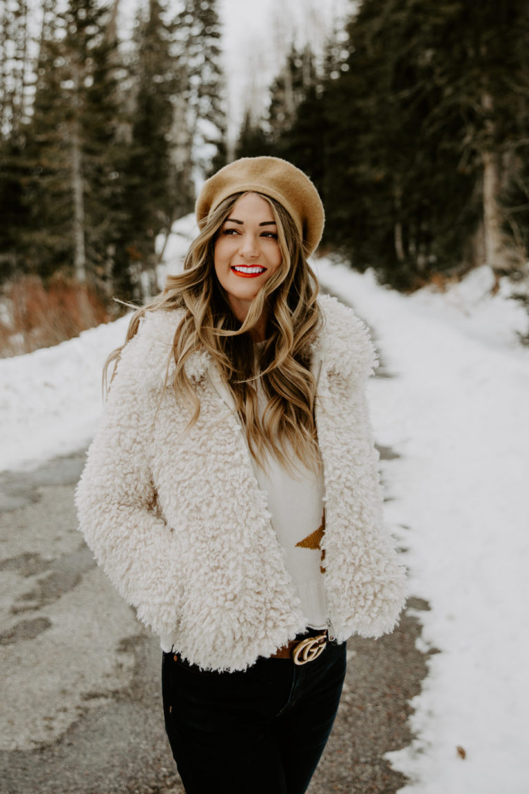 Dash of Darling | Winter White Faux Fur Bomber Style Fluffy Coat